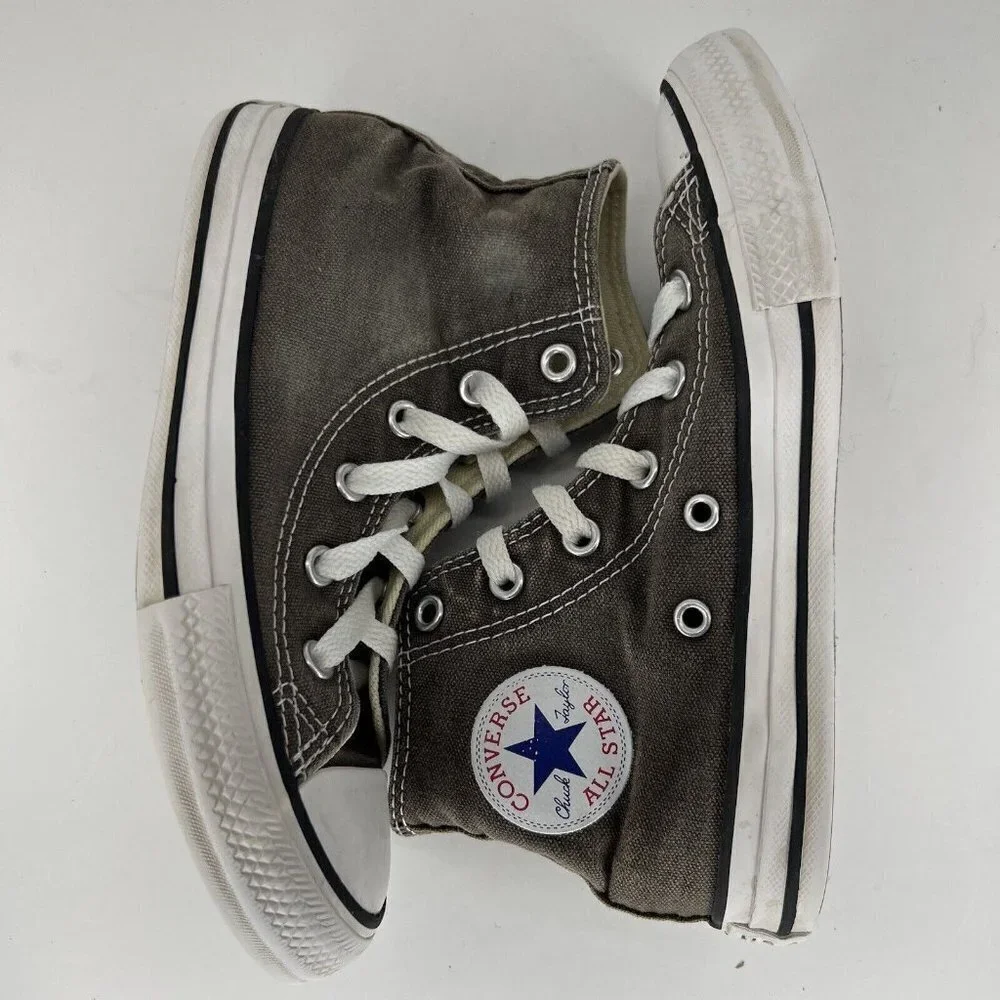 Converse All Star Retro High-Top Sneakers Youth Size 1 Gray White Basketball